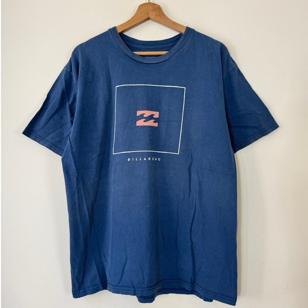 Vintage Y2K Billabong Beach Waves Logo Blue Tee Shirt